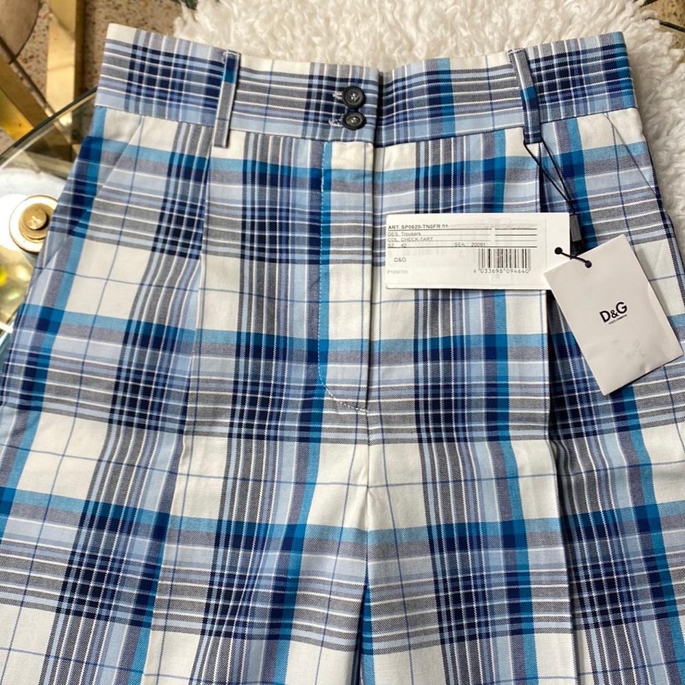 NWT, Dolce & Gabbana, High Waisted, Pleated, Fixed Cuff, Cropped, Pants